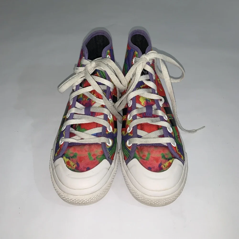 Adidas The Simpsons Nizza Sneakers Youth 6 Purple Tie Dye High Top Shoes